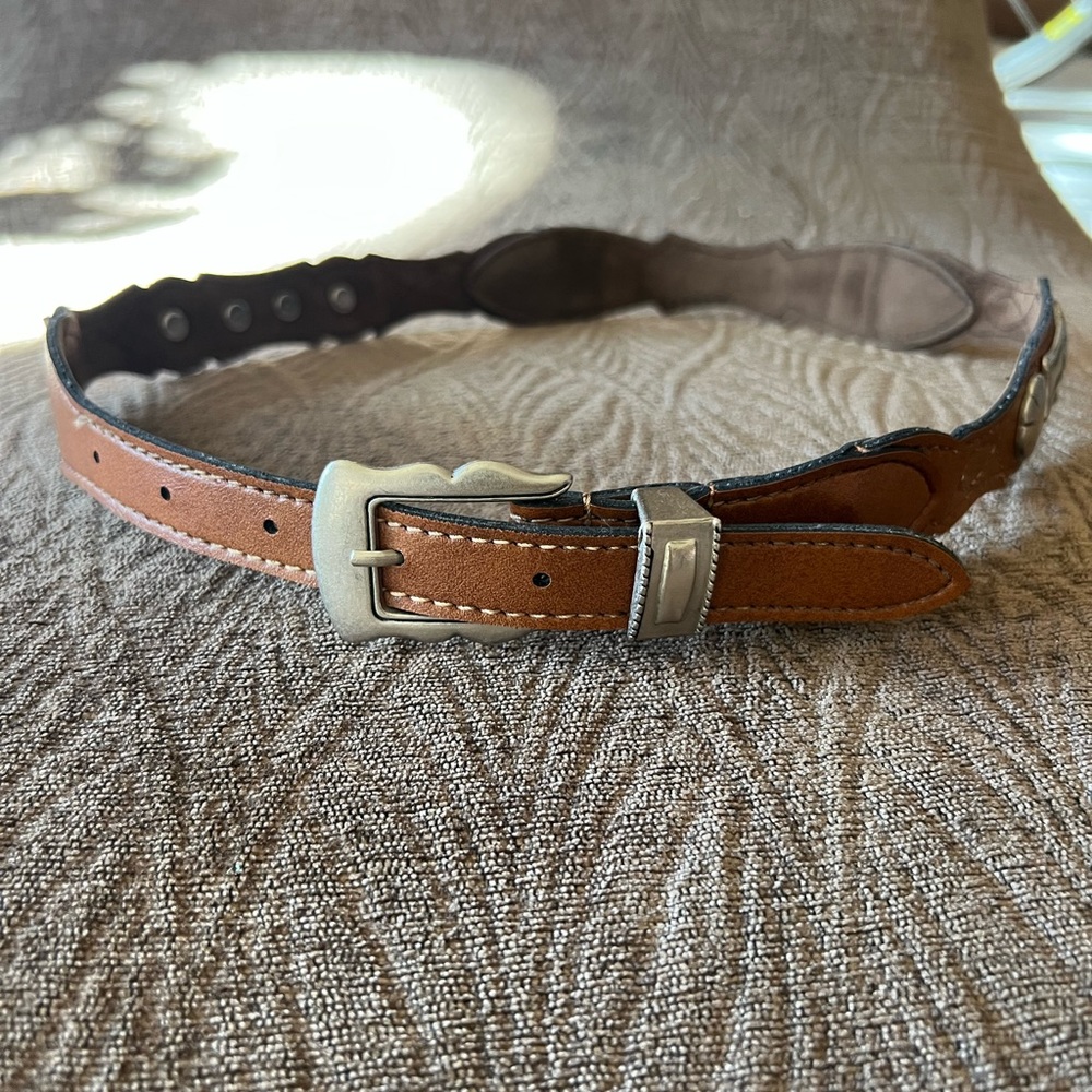 Leather belt size 27-31 with metal accents